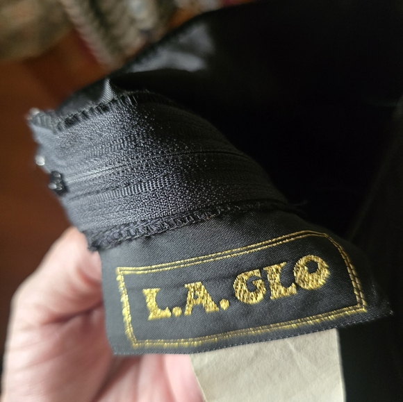 Vintage 80s L.A. Glo Elegant Black Peplum Dress - Picture 8 of 9